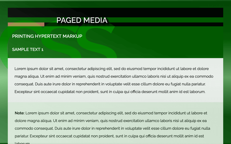 CSS Paged Media: Printing Hypertext Markup (under construction)