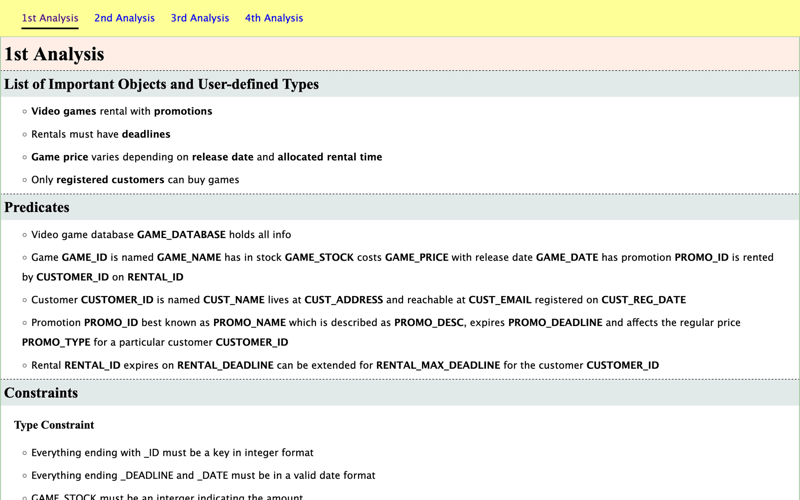 Database Analysis