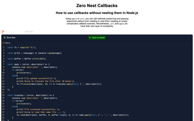 Zero Nest (aka non-nested) Callbacks in Node.js